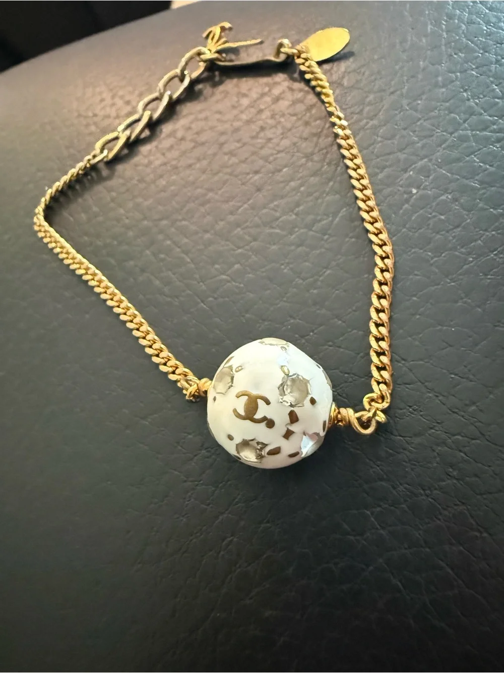 Chanel Vintage Coco Mark 98P Soccer Ball Charm Bracelet
